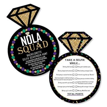 Imagem de Big Dot of Happiness Nola Bride Squad – Selfie Scavenger Hunt – Jogo de festa de despedida de solteira de Nova Orleans – Conjunto com 12