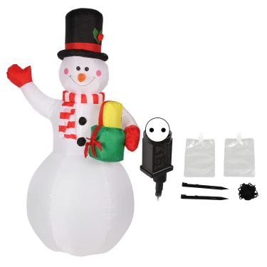 Imagem de Boneco de neve inflável de natal de 4,5 pés de altura decorações de quintal ao ar livre, boneco de neve explodir com leds coloridos rotativos para quintal ao ar livre(#4)
