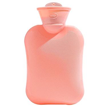Imagem de Garrafa de água quente de 500ml bolsa de água quente PVC pés de mão mais quente bolsa de água quente reutilizável para compressas quentes, aquecedor de pés de mão, dismenorreia do ombro do pescoço alívio da dor, rosa, 20x12,5 cm