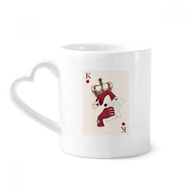 Imagem de Baralho de cartas coração padrão K caneca café cerâmica copo de coração de vidro