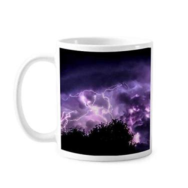 Imagem de Purple Thunder Night Sky Art Deco presente caneca moderna cerâmica xícara de café porcelana louça