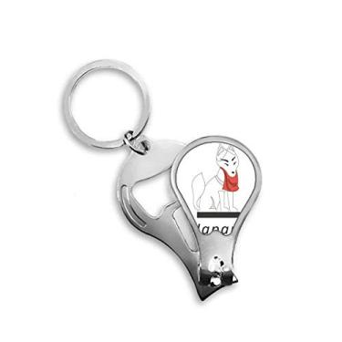 Imagem de Cortador de unhas raposa japonesa local abridor de chaves tesoura