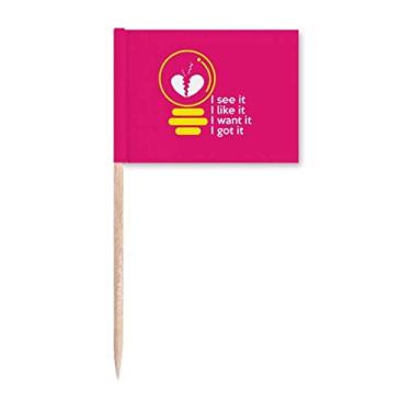 Imagem de Letras emocionais clássicas inglesas Get Toothpick Flags Marcador Topper Decoração de Festa