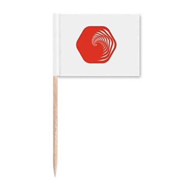 Imagem de Marcadores hexagonais infinitos linha circular palito de dente marcador topo decoração de festa