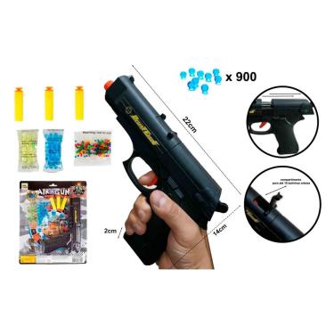 Lançador Nerf Pistola Lança Dardos E Bolinhas Gel Soft Gun - 400