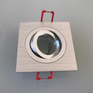 Imagem de Mini spot de embutir quadrado click direcionável para lâmpada LED Minidicróica MR11 Cromado