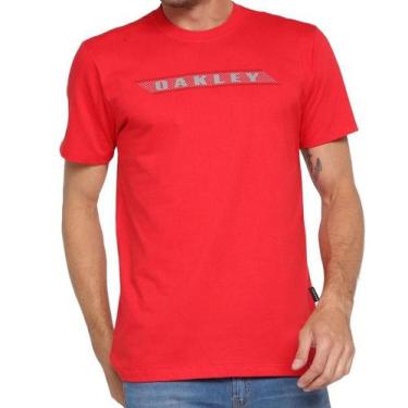 Imagem de Camiseta Oakley Striped Bark Sm23 Masculina Red Line
