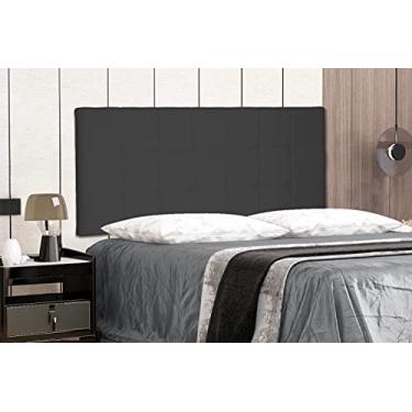 Imagem de Cabeceira Cama Casal Queen Estofada 1,60 M Painel Suspensa - Verona (Suede, Preto)