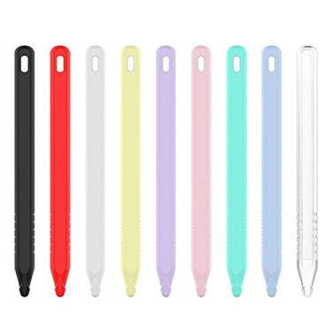Imagem de Novo estojo de silicone antiqueda e antiderrapante para caneta de silicone TwiHill para Apple Pencil 2ª geração (Combinação (9 peças))