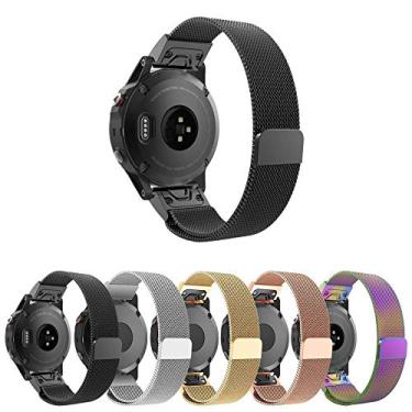 Imagem de Pulseira Magnetica-Milanese compativel com Fenix 5 - Fenix 5 Plus - Fenix 6 - Forerunner 935 - Forerunner 945 - Marca LTIMPORTS (Preto)
