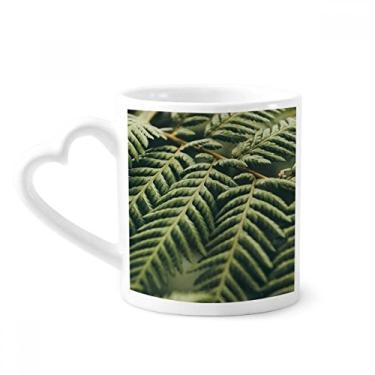 Imagem de Caneca de café de cerâmica copo de coração de vidro com foto de folhas