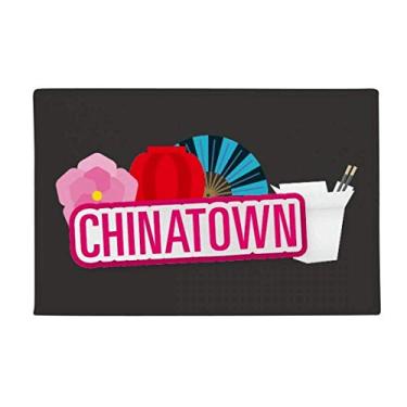 Imagem de DIYthinker Flower Lantern Fan Tapete vermelho China Town Tapete antiderrapante para porta de banheiro