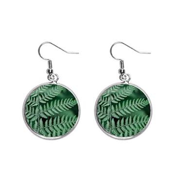 Imagem de Imagem de planta de folha, fotografia natural, brinco pendente, prata, joia feminina