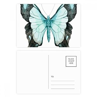 Imagem de Conjunto de cartões postais Borboleta com asas azuis, cartão de felicitações para envio de aniversário