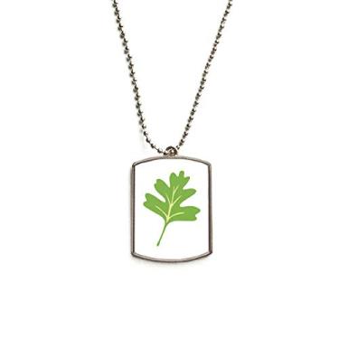Imagem de DIYthinker Colar com pingente de identificação de cachorro de aço inoxidável com desenho de folhas fracas