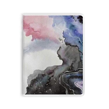 Imagem de Caderno de sombreamento de tinta aquarela abstrata capa de goma Diário capa macia