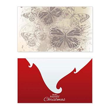 Imagem de Papel de parede elegante, vintage, cinza, borboleta, férias, férias, cartão de felicitações, mensagem de Natal