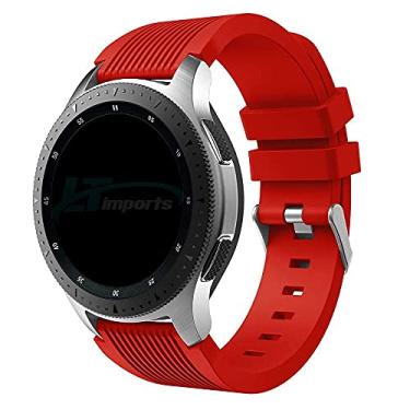 Imagem de Pulseira Clássica 22mm compatível com Samsung Galaxy Watch 3 45mm - Galaxy Watch 46mm - Gear S3 Frontier - Amazfit GTR 47mm - Marca Ltimports (Vermelho)