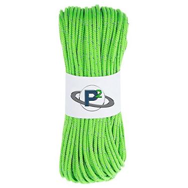 Imagem de Paraquedas fluorescentes reflexivas de 2,4 kg 1,8 mm Paracord em comprimentos de 25", 25", 50", 100", 250", 1000" – Ideal para acampamento, caminhada, corda de barraca, linha de comando, Neon Green, 1000 Feet