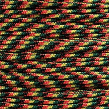 Imagem de Corda Paracord 425 West Coast (3 mm) – 10, 25, 50 ou 100 pés Hanks – Feito de 100% nylon – para artesanato, sobrevivência, uso geral, Jamaican, 100 Feet