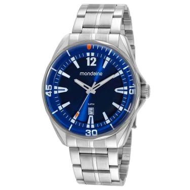 Imagem de Relógio MONDAINE masculino prata azul 32384G0MVNE2