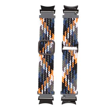 Imagem de Pulseira de relógio trançada elástica, pulseira de relógio trançada de nylon respirável para Galaxy Watch 4(vaqueiro)