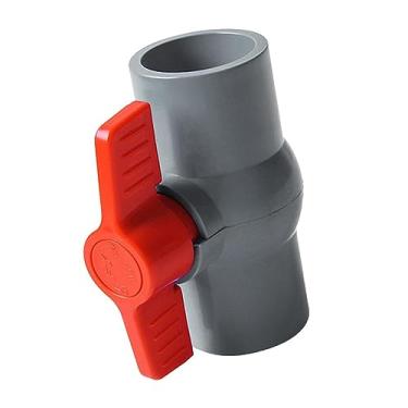 Imagem de Ioensy Válvula de esfera de PVC Acessórios de encanamento bidirecional T Lidar com válvula de corte de água para paisagem e irrigação Equipamento de piscina, cinza 40mm