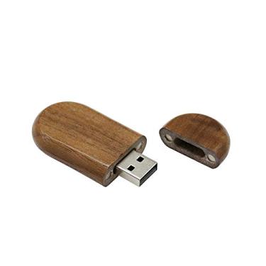 Imagem de Pen Drive USB Retângulo 3.0 de madeira de 64 GB, pen drive, armazenamento de dados, pen drive, pen drive USB 3.0, pen drive, disco U - Nogueira