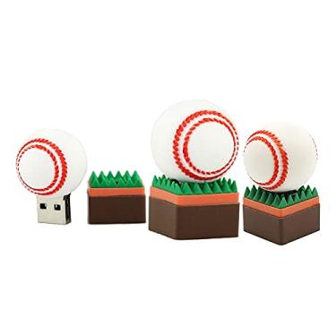 Imagem de Unidade flash USB 32 GB em forma de bola disco em U USB 2.0 dados USB Flash Disk Memory Stick Pen Drive dispositivo de armazenamento USB Drive disco flash de armazenamento externo (beisebol)