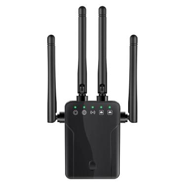 Imagem de Wireless WiFi Repetidor Signal Booster  Dual-Band  2.4G  5G  Extensor  4 Antena  Roteador