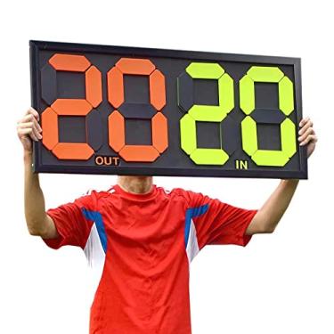 Imagem de Wrzbest Placa de substituição de futebol americano com visor lateral duplo para troca de jogador e exibição de tempo adicional em qualquer esporte de equipe