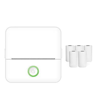 Imagem de Daconovo Mini impressora térmica de adesivos Impressora térmica portátil sem tinta BT Impressora de telefone portátil sem fio Impressora de notas adesivas para notas compatível com iOS/Android Branco