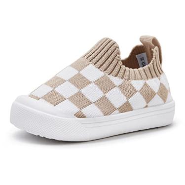 Imagem de BMCiTYBM Tênis para bebês meninas meninos leve malha respirável sapatos para primeiros passos 6-24 meses, 2 camelos, 18-24 Meses