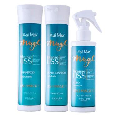 Imagem de Shampoo Condicionador Fluido Termo Ativo Liso Agi Max Kit Soller