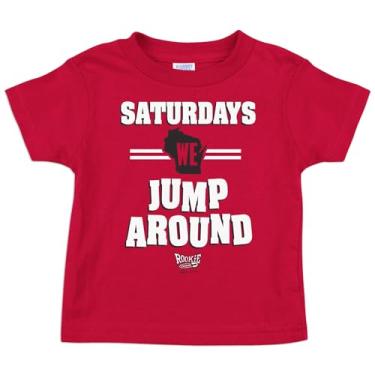 Imagem de Roupa de bebê Saturdays para fãs de futebol do Wisconsin (NB-7T) (camiseta infantil vermelha, 2T)