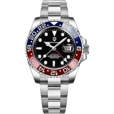 Imagem de CADISEN Pagani Design 1662 GMT Relógio Mecânico Automático Masculino Aço Inoxidável Vidro Safira Mergulhador Relógio Masculino Esportivo 40 mm Data 100M Impermeável Reloj Hombre, Azul, vermelho,