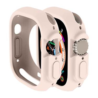 Imagem de Yrzper Capa protetora compatível com Apple Watch Ultra 49 mm, capa protetora de TPU macio para Apple Watch Ultra 49 mm (rosa)