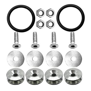 Imagem de Kit de fixação de porta-malas de para-choque universal de liberação rápida, porta-malas de liberação rápida, fixadores de para-choque dianteiro traseiro, suportes de para-choque kit de clipes de carro (prata)