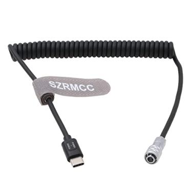 Imagem de SZRMCC Cabo de alimentação enrolado BMPCC 4K 6K SF610 2 pinos para USB C Tipo-C PD para câmera Blackmagic Pocket Cinema 4K 6k
