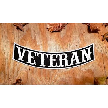 Imagem de Emblema de motociclista veterano 30,5 x 7,5 cm para jaqueta colete de couro