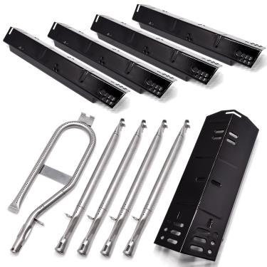 Imagem de Criditpid Peças de reposição de grelha para Dyna-Glo DGH474CRP, DGH450CRP, DGH485CRP, DGH483CRP, placa de calor de grelha de aço de porcelana, tubo de queimador de aço inoxidável para grelha Dynaglo 4