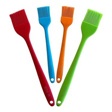 Imagem de Conjunto de 4 pincéis Mulk para cozinhar carne, pastelaria e churrasco – resistente ao calor e pode ser lavado na lava-louças – ideal para regar, aplicar óleo e glacear bolos, doces e sobremesas.