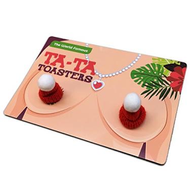 Imagem de Torradeiras Ta-Ta – Presente engraçado novidade para mulheres meias atrevidas presentes para amigas presentes para senhoras engraçado elefante branco ideia aquecedores de peito Hooter aquecedores de tostadores Tata torradeiras