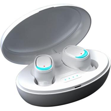 Imagem de Waillynice Fones de ouvido Bluetooth 5.2 com microfone, controle de impressão digital, exibição de energia, cancelamento de ruído, fones de ouvido Bluetooth à prova d'água com estojo de carregamento