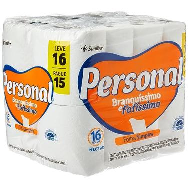 Imagem de Personal Papel Higiênico Branquíssimo & Fofíssimo Folha Simples Leve 16 Pague 15 Rolos De 30 M