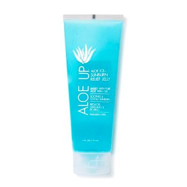 Imagem de ALOE UP Ice Aloe Vera Gel - Beach Essential Aloe for Sunburn Relief / After Sun Pure Aloe Gel Eases Pain from Burns or Stings / Safe for Kids / Biodegradable, Cruelty Free, made in USA / 4 oz