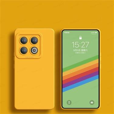Imagem de Capa de telefone de silicone líquido quadrado para oneplus 9 9rt 9r 10 pro proteção de lente capa macia para oneplus 11 ace 2 12, amarelo, para oneplus 11