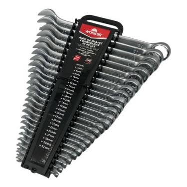 Imagem de Jogo Chaves Combinadas 6-32mm Kit 25 Peças Profissional Worker