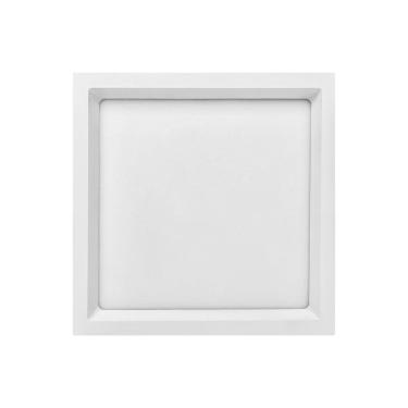 Imagem de Painel De Led Stella Quadrado Deep De Embutir Recuado 22w Bivolt Branco 3000k Luz Amarela