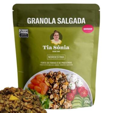 Imagem de Granola Salgada Artesanal Chips Banana Coco Sementes Girassol Abóbora Amendoim 200g Nordestina Tia Sônia